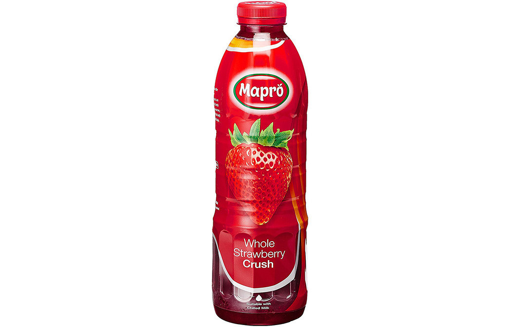 Mapro Whole Strawberry Crush    Plastic Bottle  750 millilitre